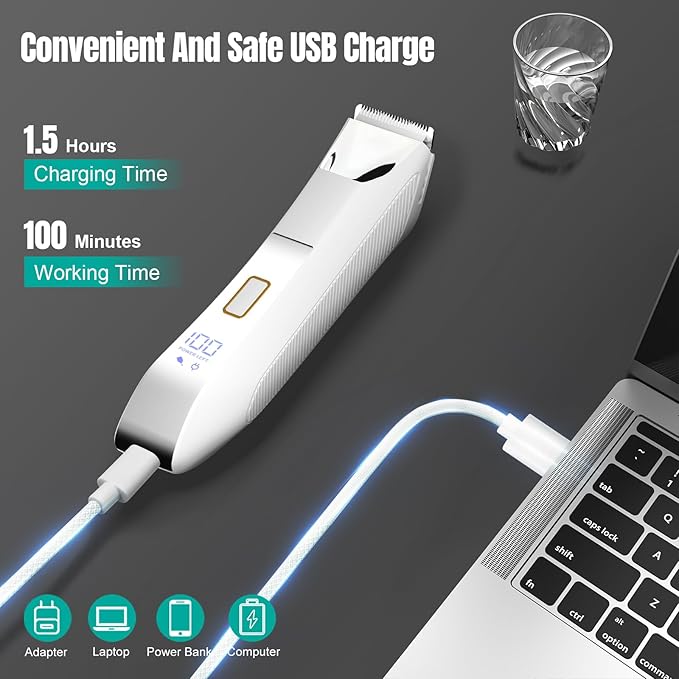 Manscape Body and Ball Trimmer for Men, 3-in-1 Pubic Groin & Nose Hair Trimmer, Ball Shaver & Body Groomer, Wet/Dry Electric Razors for Smooth Shaving, IPX7 Waterproof with Travel Case
