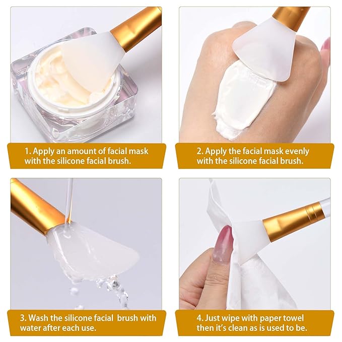 LORMAY 2 Pcs Silicone Jelly Mask Brush, Facial Skincare Applicator