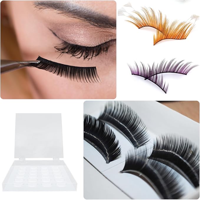 COOPHYA False Eyelash Storage Case Single-layer Acrylic Eyelash Packing Box with Flip Cover Organizer and Display Holder