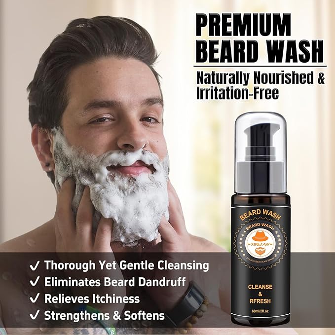XIKEZAN Beard Kit Gifts for Men Grooming/Care-Soften,Soothe Beard GoodScent