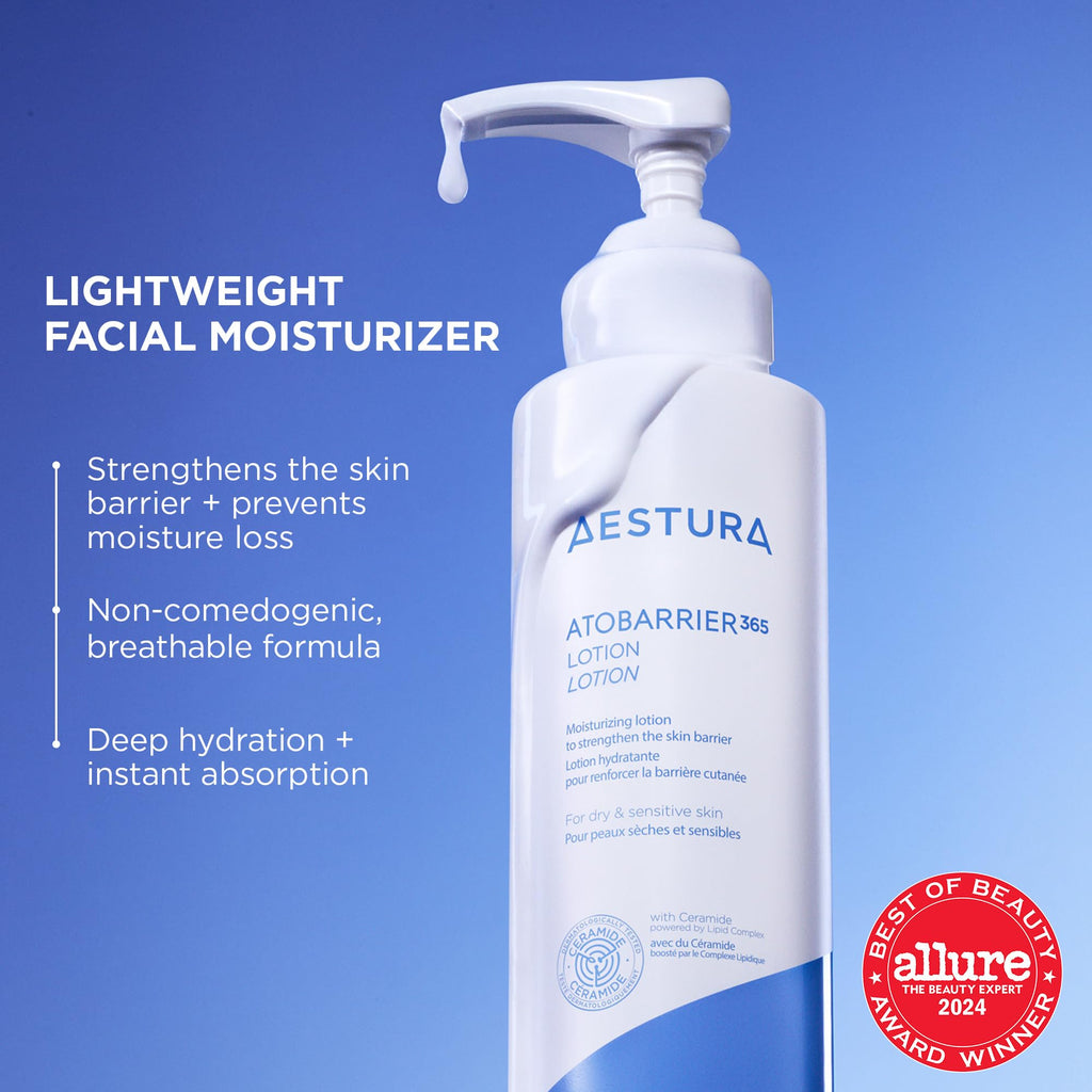AESTURA ATOBARRIER365 Lightweight Korean Face Moisturizer with Ceramides | Strengthens Barrier, Fast-Absorbing Hydration, Suitable for Dry, Normal & Sensitive Skin, 150ML / 5.07 fl. Oz.