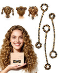 BONNET QUEEN 3 Pack Small Satin Heatless Hair Curler for Medium to Long Thick Hair, Heatless Curls Overnight, Hair Curlers to Sleep In, Damage-Free Small Curls with Built-in Scrunchie, Leopard
