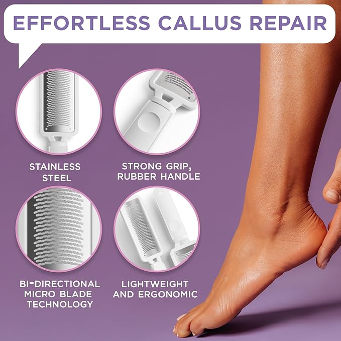 Lee Beauty 8oz Professional Gel Callus Remover for Feet - Original Fast-Acting Formula and Rasp Foot File Kit, Extra Strength for Cracked Heels & Dead Skin (Pack of 1)