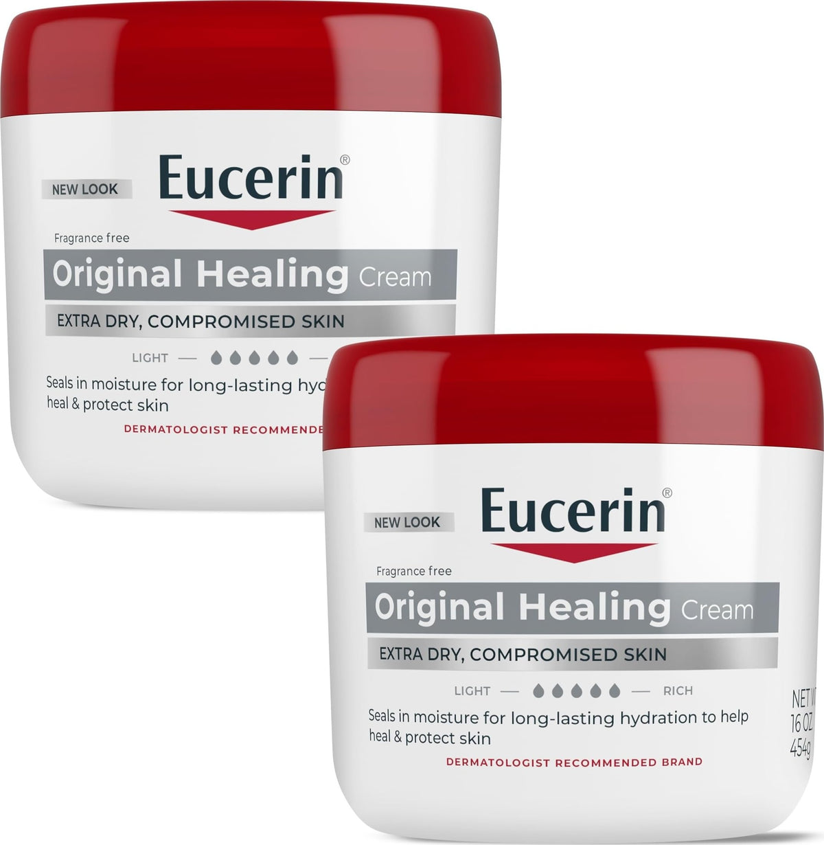 Eucerin Original Healing Cream, Emollient Enriched, 2 x 16 OZ