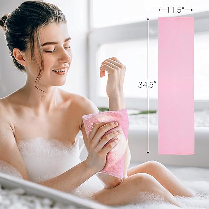 Yiclick Exfoliating Washcloth Towel- Exfoliating Body Scrubber Exfoliator, Back Scrubber for Shower Bath, Exfoliate Rags Wash Cloths, Loofah Lufa Sponge, Body Scrub & Exfoliation Women Men