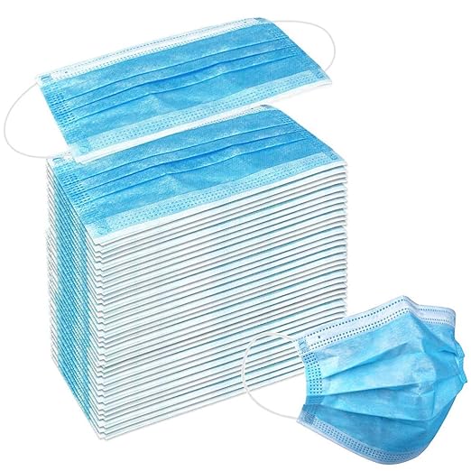 Wecolor 120PCS Blue Masks, Disposable Face Mask, 3 Ply Protection Masks