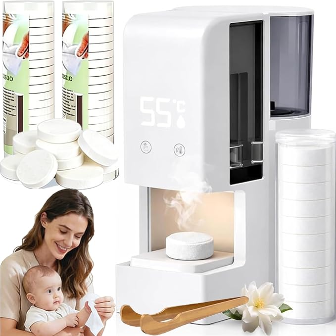 Fully Automatic Smart Hot Towel Dispenser, 60/120/180 PCS Towel Refills Options, Upgraded Smart Hot Facial Towel Warmer for Bathroom,131°F Constant Temperature,5-Second Warming (White B (20 towels)*1)