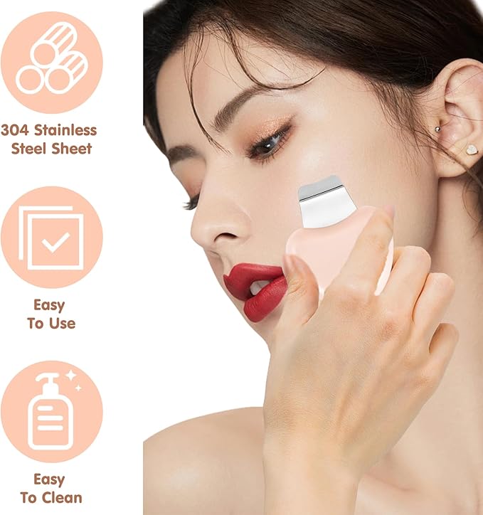 Skin Scrubber Blackhead Scraper Face Spatula Blackhead Remover Tool Gentle Facial Nose Pore Cleaner for Deep Cleaning Smooth Stainless Steel Skin Blackhead Removing Master for Women Men