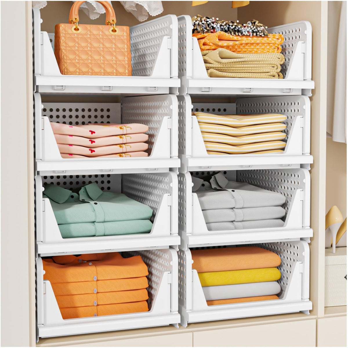 SNSLXH 5 Pack Closet Organizer Basket, Closet Organizers and Storage, Green