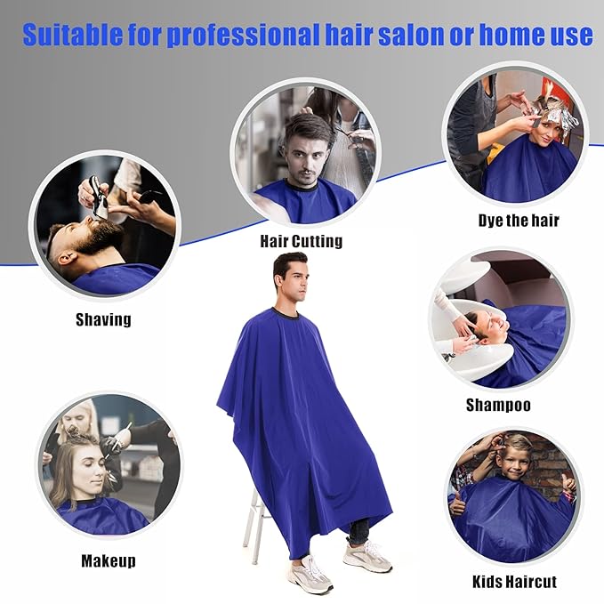 izzycka Barber Cape Salon Large Hair Cutting Capes Haircut for Men Blue