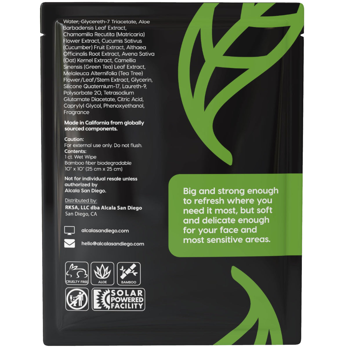 Alcala Deodorizing Body Wipes Individual Shower Wipes - (30 Pack)