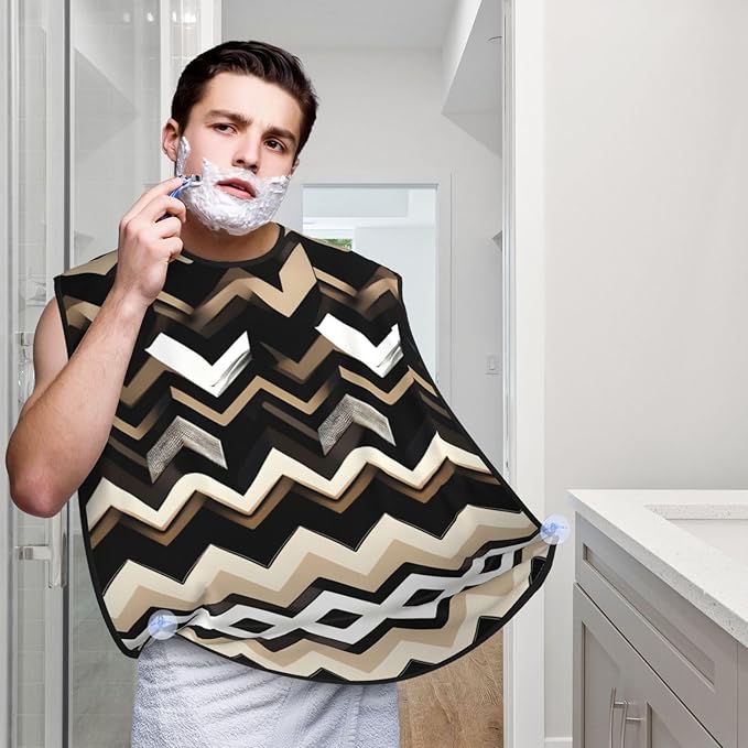 Three Dachshunds Print Beard Bib Shaving Apron, Beard Hair Trimming Cape Gift For Dad