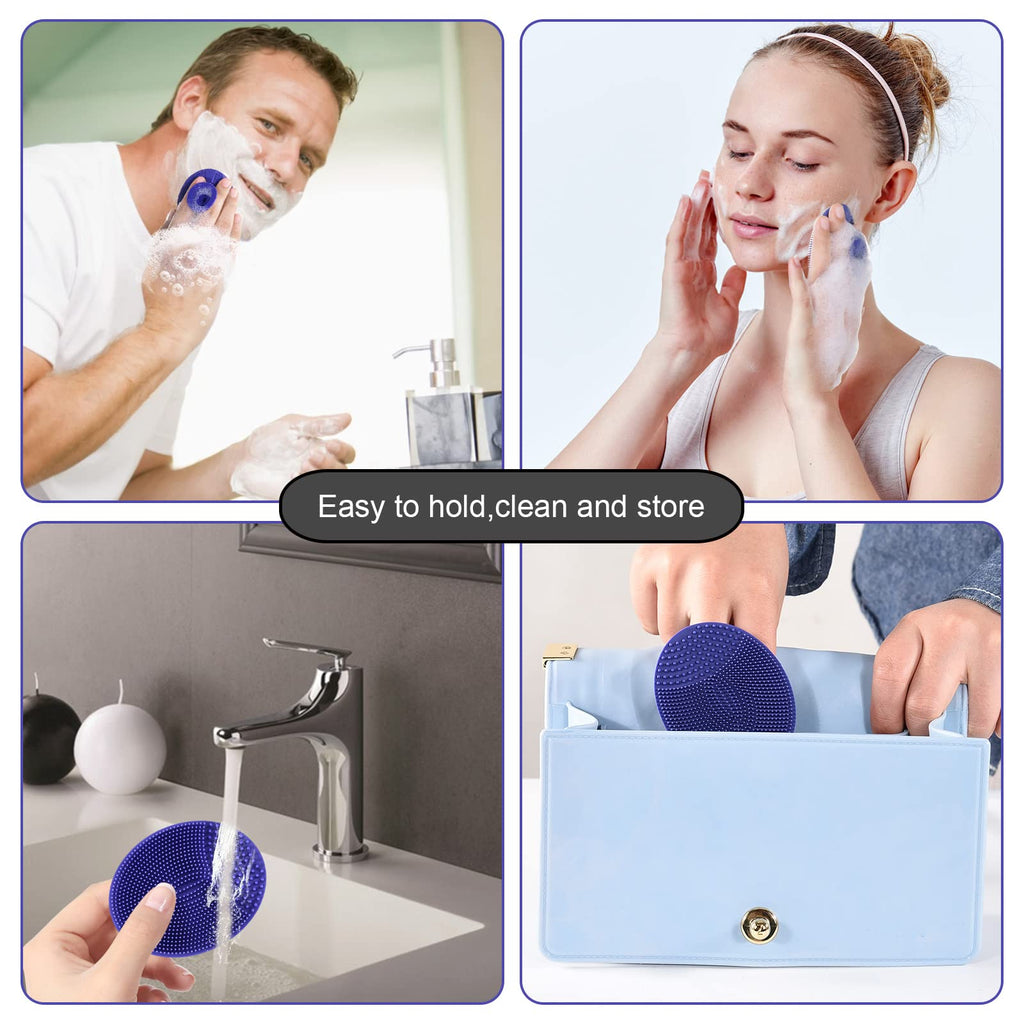 Soft Silicone Facial Cleansing Scrubber Hygienic Face Brush, Pack of 4