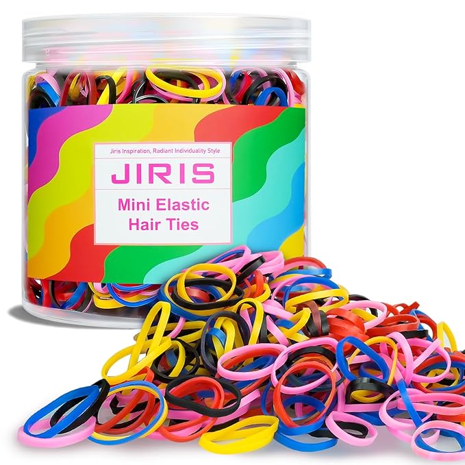 1000pcs Mini Hair Rubber Bands, Soft & Durable Plastic Elastic Hair Ties for Little Girls, Stretch Ponytail Ties for Kids Hairstyles and Braids