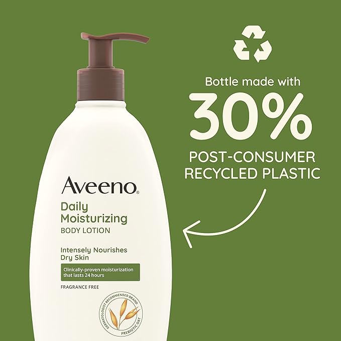 Aveeno Sheer Hydration Fragrance-Free Daily Moisturizing Lotion with Prebiotic Oat for Dry Skin, Lightweight, Fast-Absorbing Body Moisturizer Nourishes Skin with 48-hour Moisture, 12 fl. oz