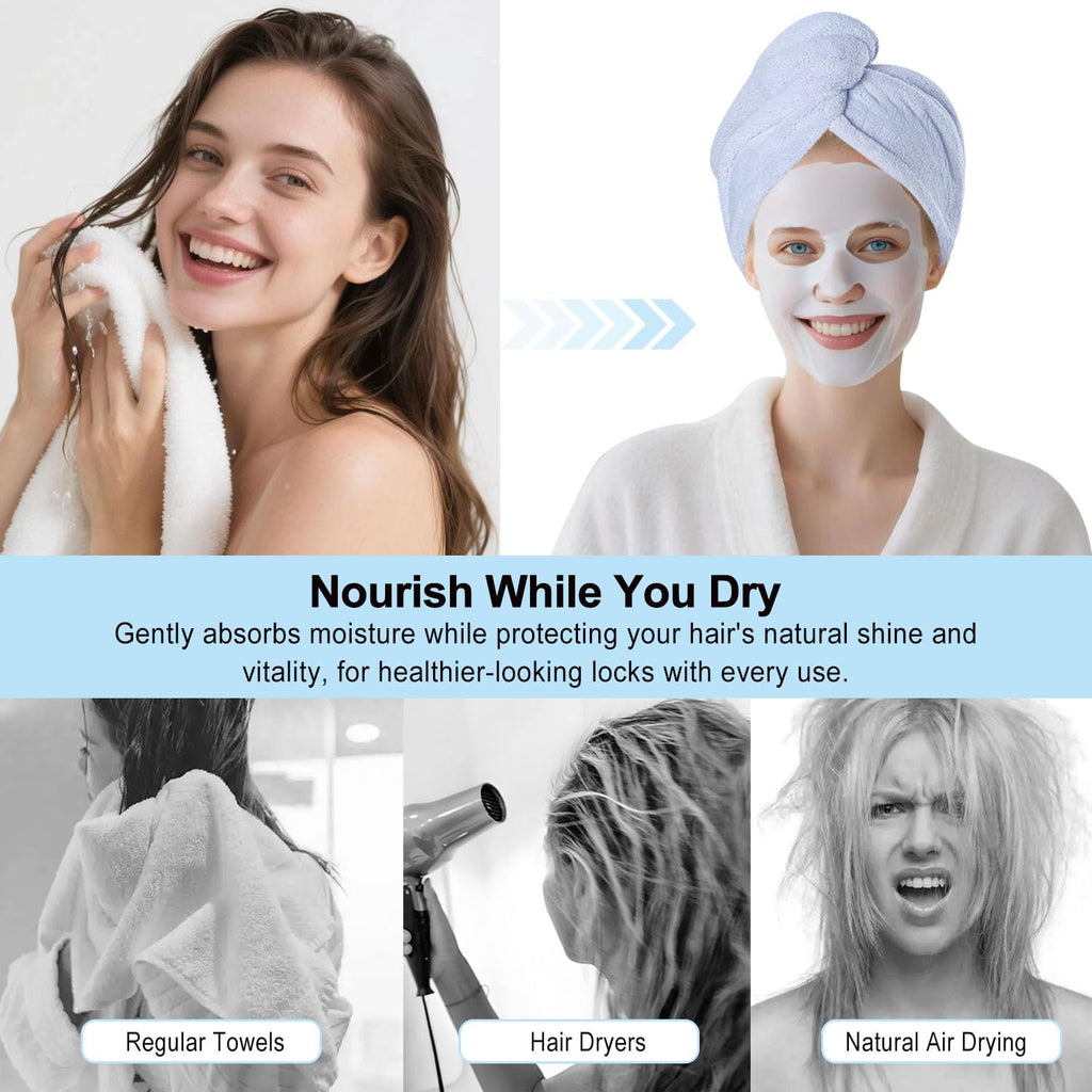 AGKXHDEC Microfiber Hair Drying Towel Wrap,Hair Turbans Towel for Wet Hair