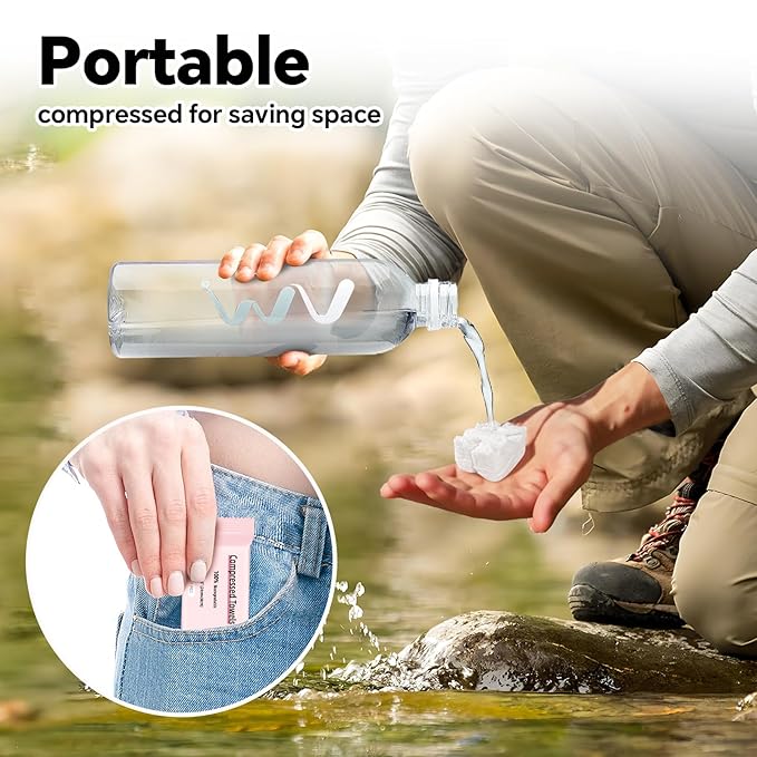 Compressed Towels 60 Pcs, Disposable Coin Towel, Mini Travel Towelettes, Portable Expanding Towels for Camping, Outdoor, Emergency & Home Use
