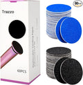 Trazzo 80/120/180 Grit Replacement Sanding Discs for Electric Foot File - Color-Coded Refill Sandpaper Pads for Callus Remover, Fits Most Round Foot Grinders (60PCS)