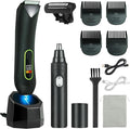WarmWink Rechargeable Body Hair Trimmer for Men, 2 in 1 Body Groomer for Men, Replaceable Hair Cutting Blade, IPX7 Waterproof Wet/Dry Ball Groin Trimmer with Charging Base