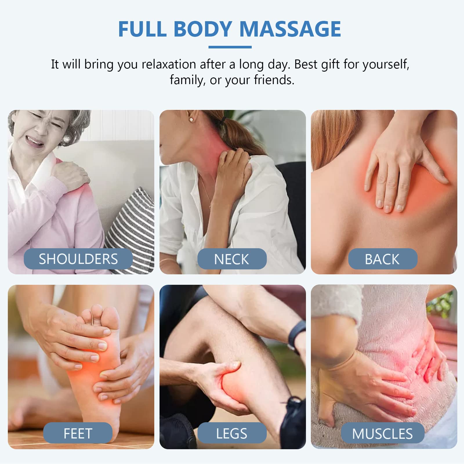 WANDiORY 2-Pack Manual Massage Balls, Roller Back Massager Great for Relax, Deep Tissue Massage Tool to Relief Full Body, Sore Muscle, Neck, Shoulders, Feet, Joint Pain, Stiffness(Blue)