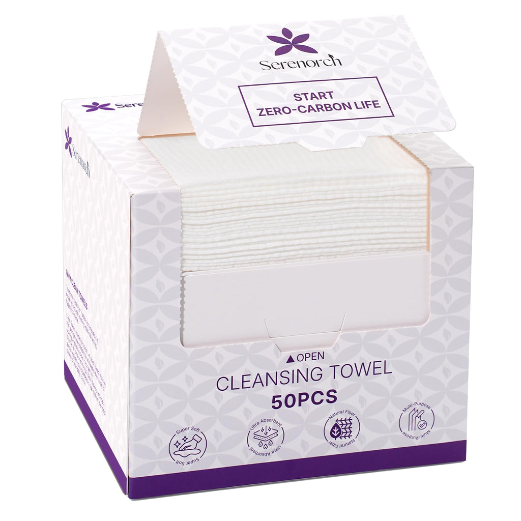 Serenorch Disposable Face Towels XL, 50 Count