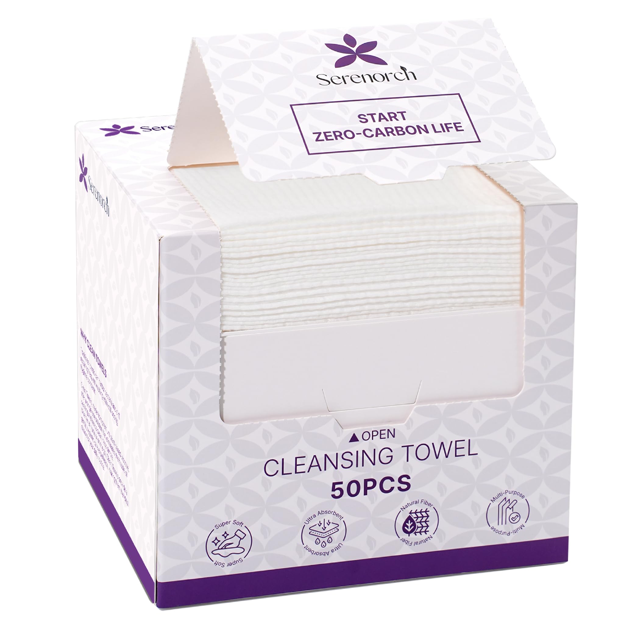 Serenorch Disposable Face Towels XL, 50 Count