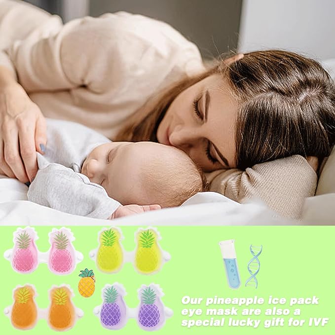 Pineapple Gel Eye Mask for Kids - Reusable Cold/Hot Compress, Adjustable Strap, BPA-Free & Hypoallergenic, Soothing Relief for Eye Fatigue (Pink)