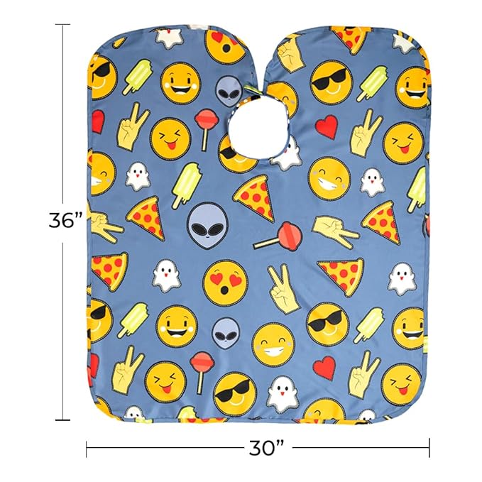 Betty Dain Kids Styling Haircut Cape, Social Kids Print, Youthful Unisex Design, Perfect Size for Children, Water and Stain Resistant Lightweight Nylon, Snap Closure, 30 inches Wide x 36 inches Long
