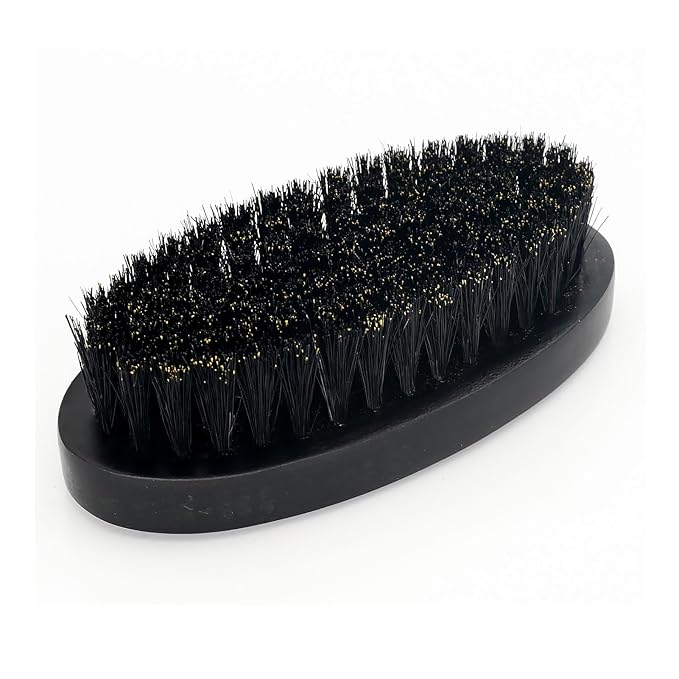 Menesia Black Soft Boar Bristle Beard Brush for Men
