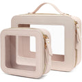 2 Pieces Clear Mahjong Bag, Travel Makeup Bag Large Cosmetic Bag with Zipper Small Clear Makeup Pouch for Purse Waterproof TSA Approved Toiletry Bag Case for Women Car Organizer Travel Essentials