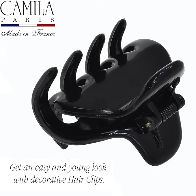 Camila Paris CP3659 French Hair Clip for Women, Small 2 inches Girls Hair Claw Clips Jaw Fashion Durable and Styling Hair Accessories for Women, Strong Hold No Slip Grip, Made in France