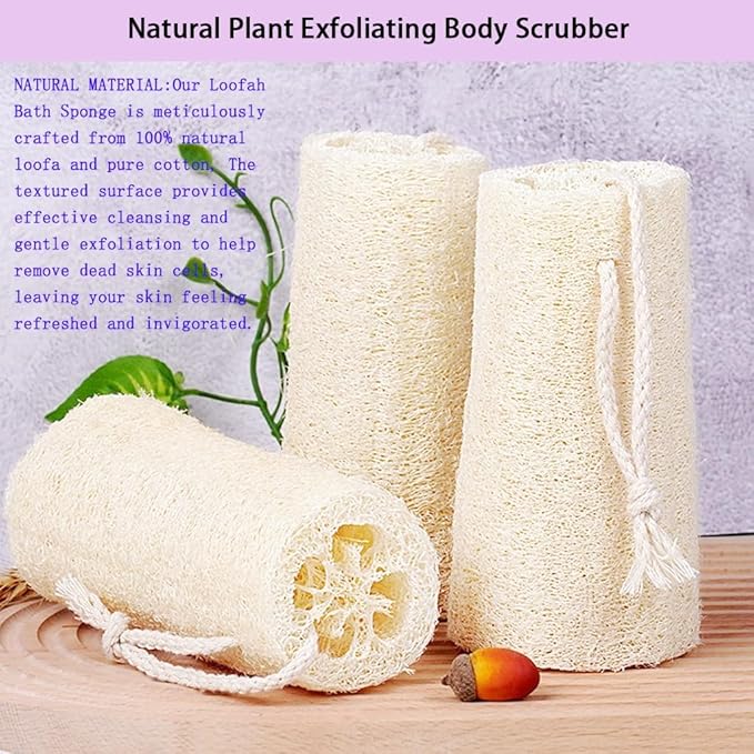 haikuluo Natural Loofah Sponge,3 Pack