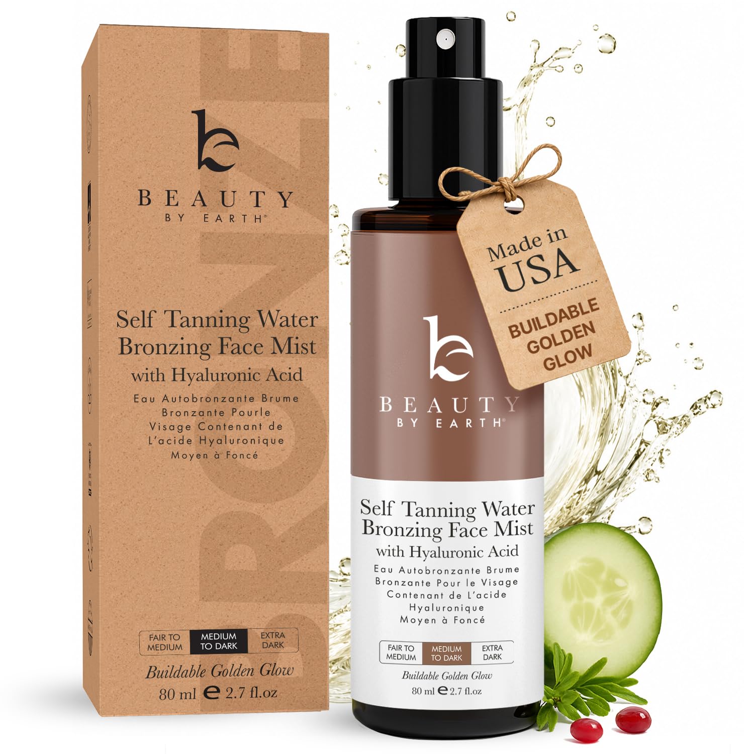 Bronzing Face Tanner Spray Mist, Sunless Face Tanning Water