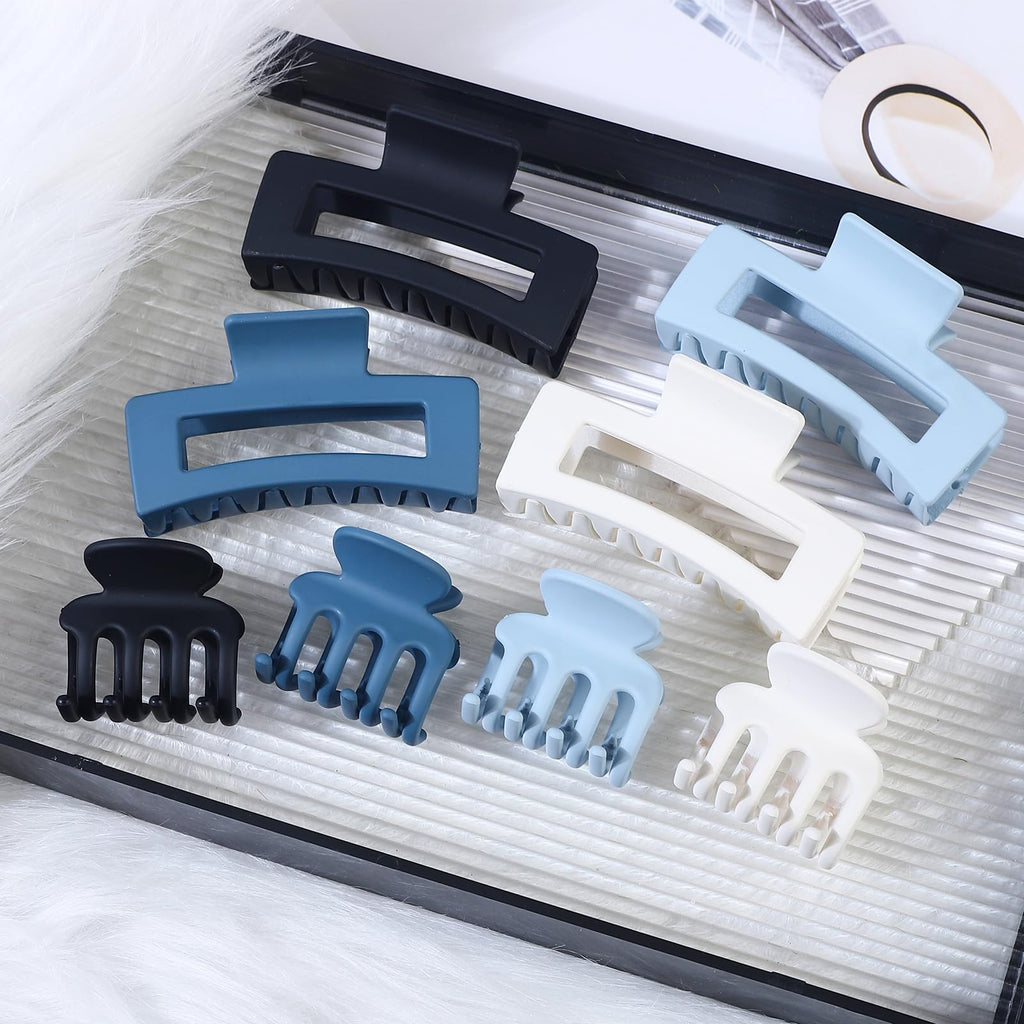 SMKSL 8 Pcs Hair Claw Clips for Women & Girls 2 Styles Hair Accessories