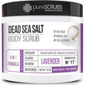 pureSCRUBS Premium Lavender Body Scrub Set, Exfoliating Dead Sea Salt Scrub