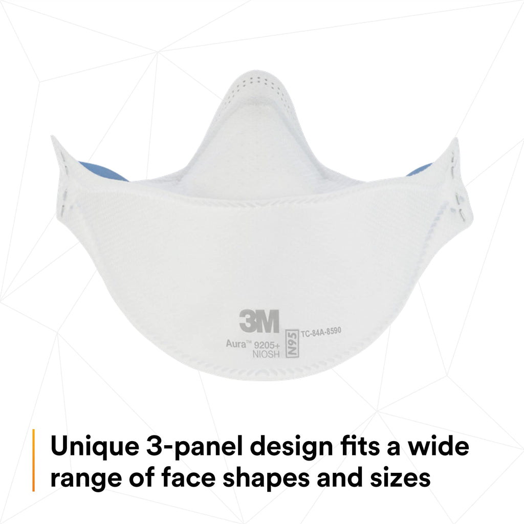 3M Aura Particulate Disposable Respirator 9205+, N95, Pack of 20, NIOSH