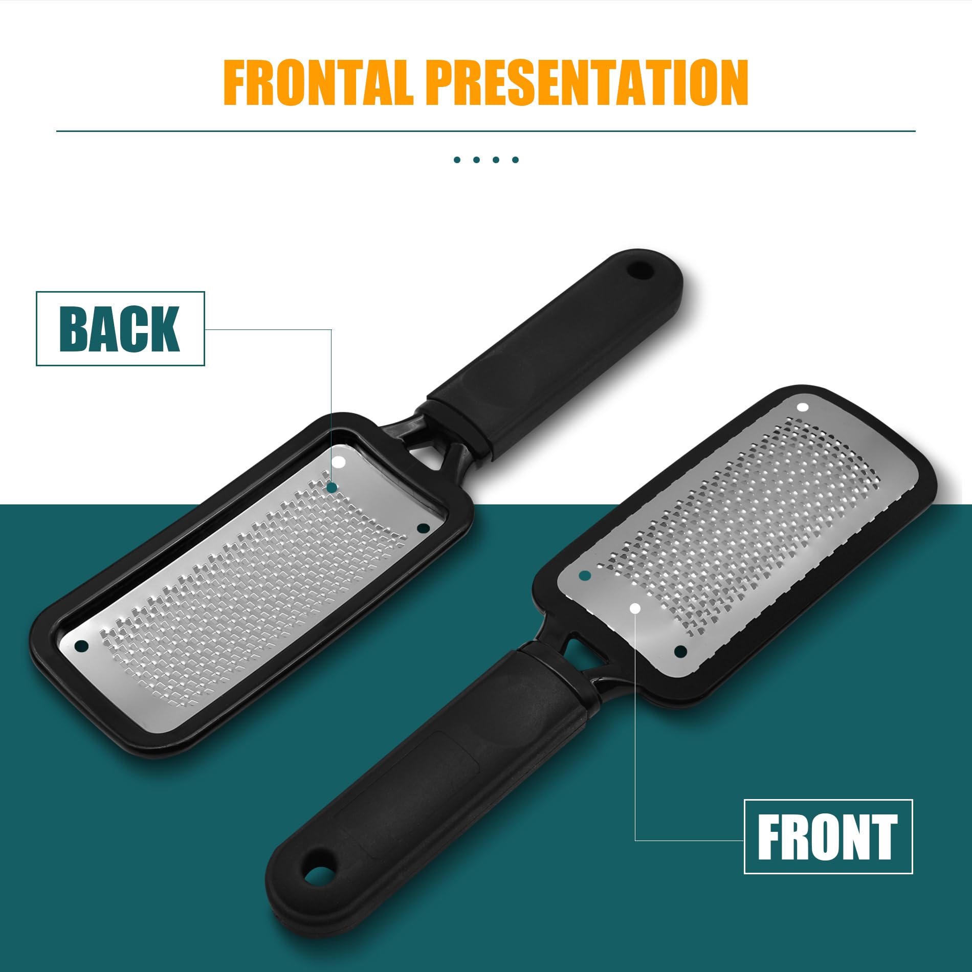 Foot Rasp Foot File, 2 Pcs Stainless Steel Pedicure Callus Remover for Feet, Professional Foot Care Tools for Pedicure to Removes Hard Skin Corns for Dry and Wet Feet