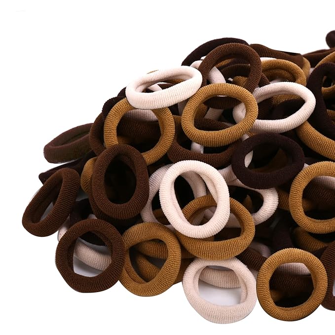 Mini Hair Ties for Girls, Toddlers and Infants - Tiny No Damage Ponytail Holders and Bands (Diameter 1 Inch, 4 Colors)