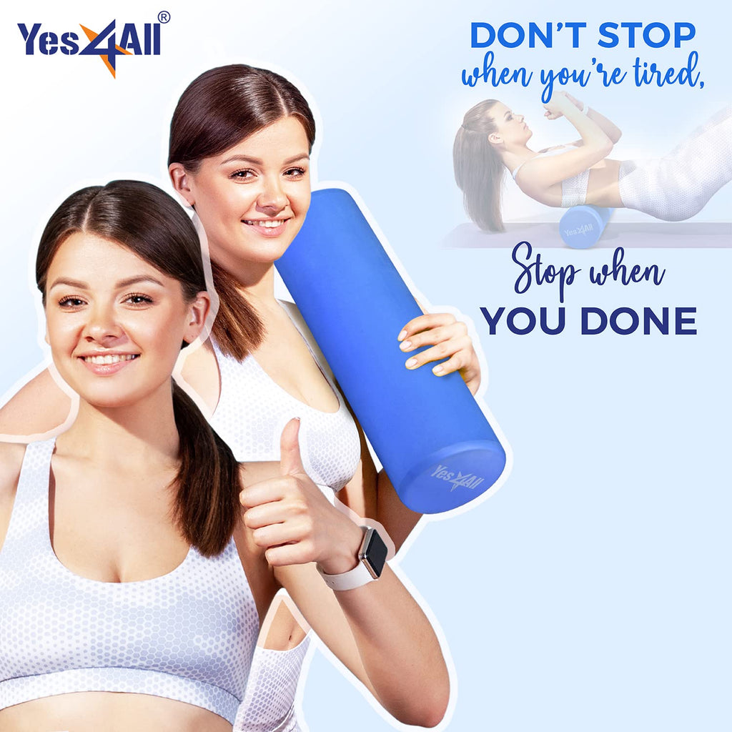 Yes4All EVA Firm Foam Roller for Back - Round Roller for Exercise, Yoga & Pilates 12/18/24/36 inch