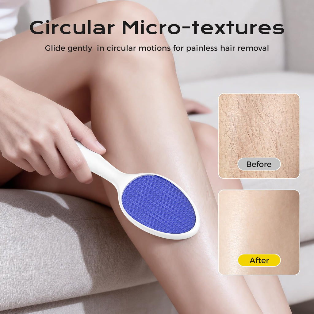 yomanta Foot File, Nano Glass Foot File Callus Remover with Handle, 2-in-1 Foot Scrubber Dead Skin Remover, Gentle Exfoliation Foot Buffer Pedicure Tools for Feet-Blue