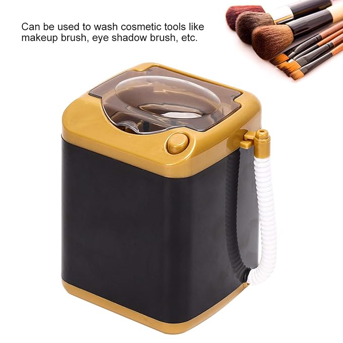 Washing Machine,Mini Electric Mini Washing Machine for Make up Brushes, Simulation Plastic Automatic Quick Drying Cleaning Machine for Women Girls for Sponge Powder Puff Toy