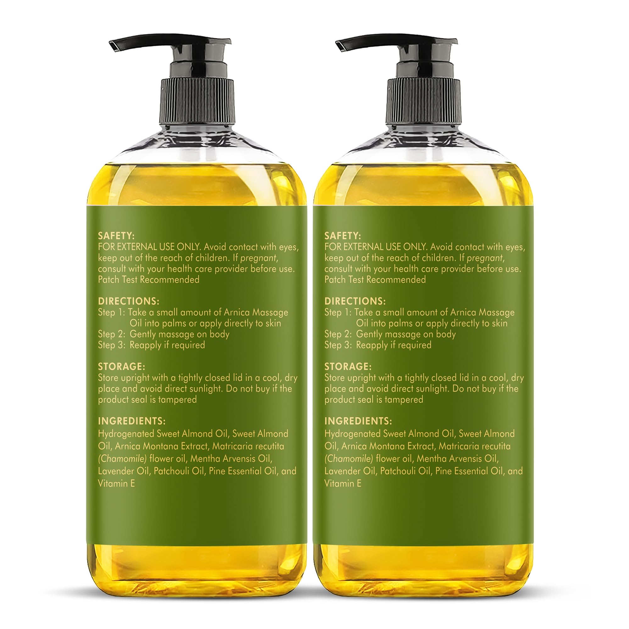 Majestic Pure Arnica Massage Oil for Men & Women, 8 Fl Oz, 2-Pack