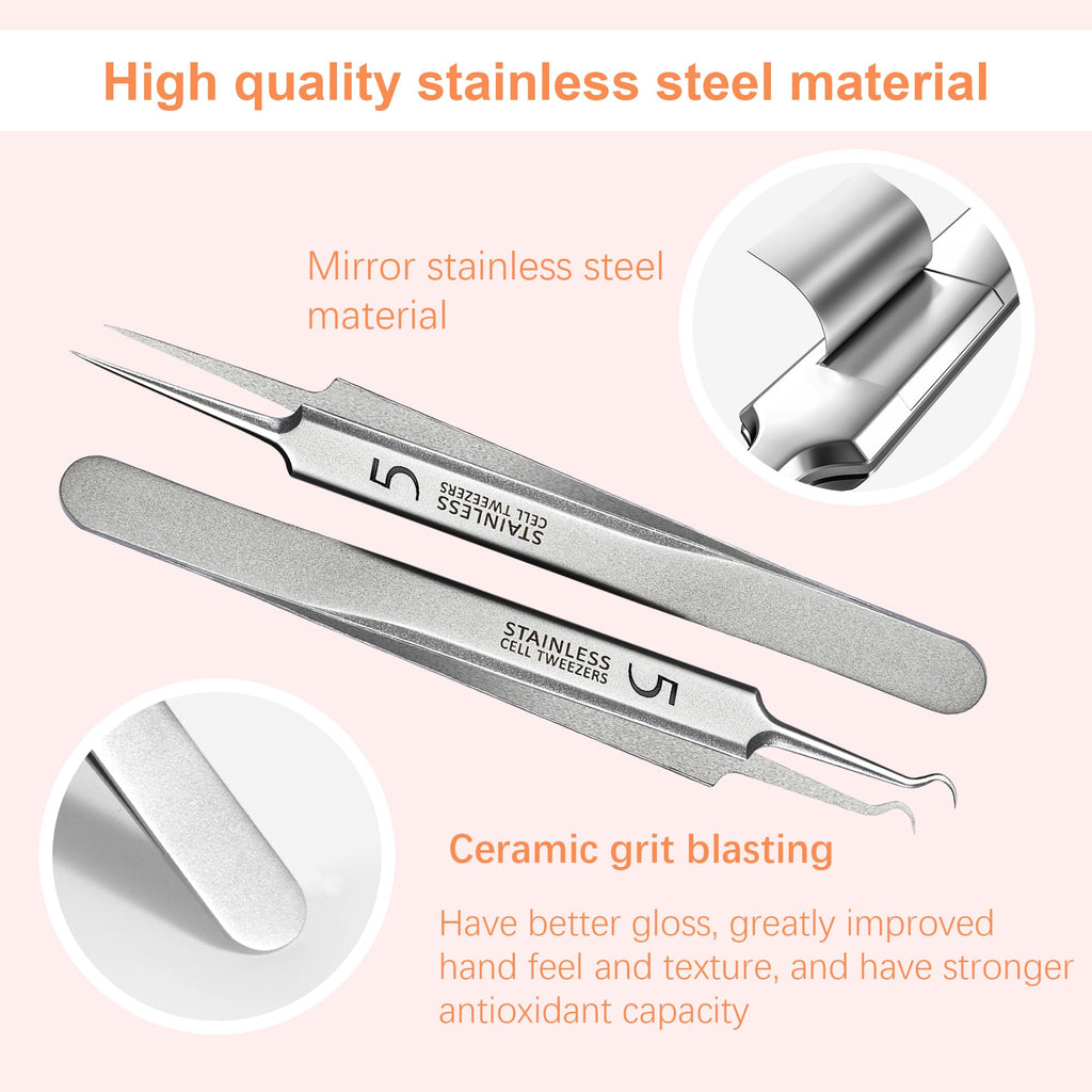 Blackhead Tweezers, Milia Remover,Ingrown Hair Tweezers