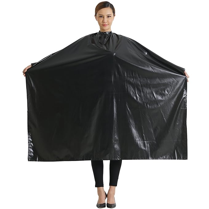 Professional Salon Cape, Polyester, Black, 54'x62', Waterproof, Anti-static, Barber Cape