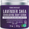 First Botany Body Scrub - Natural Exfoliating Salt Scrub & Body and Face Souffle helps with Moisturizing Skin, Acne, Cellulite, Dead Skin Scars, Wrinkles (11 oz, Lavender)