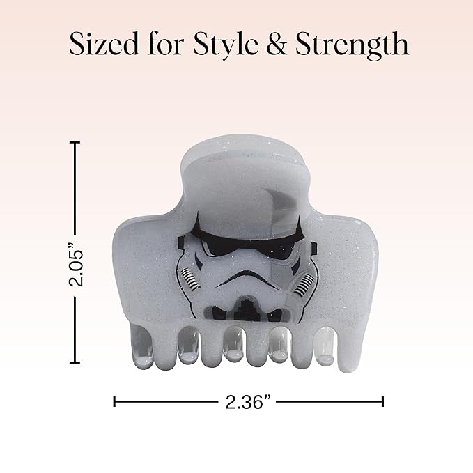 Kitsch x Star Wars Stormtrooper Glitter Medium Hair Clip for Women – Iconic Galaxy-Inspired Claw Clip | Recycled Plastic, Strong Secure Grip | Hair Accessories for Girls