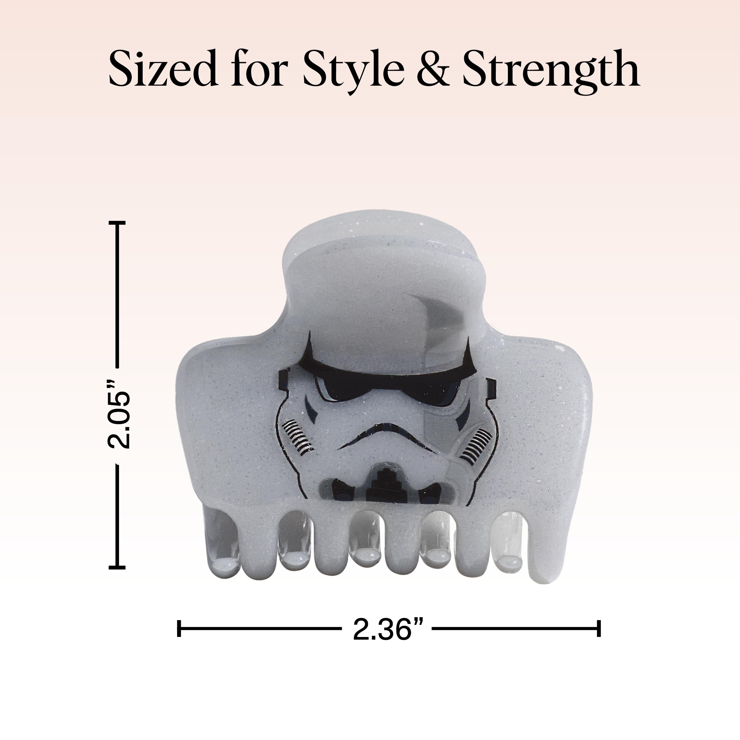 Kitsch x Star Wars Stormtrooper Glitter Medium Hair Clip for Women – Iconic Galaxy-Inspired Claw Clip | Recycled Plastic, Strong Secure Grip | Hair Accessories for Girls