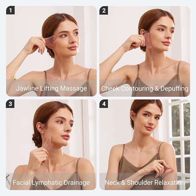 Papipapiqiao Gua Sha Tool for Face &Body,Gua Sha Sculpting Tool,Jawline Shaper Lymphatic Drainage Brush,Scalp Massage Tool&Head Scratcher,Face massagerProp 65 Tested