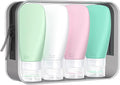 INSFIT Travel Bottles - TSA Approved 3oz Leak Proof Containers for Toiletries, BPA Free Refillable Accessories 4 Pack