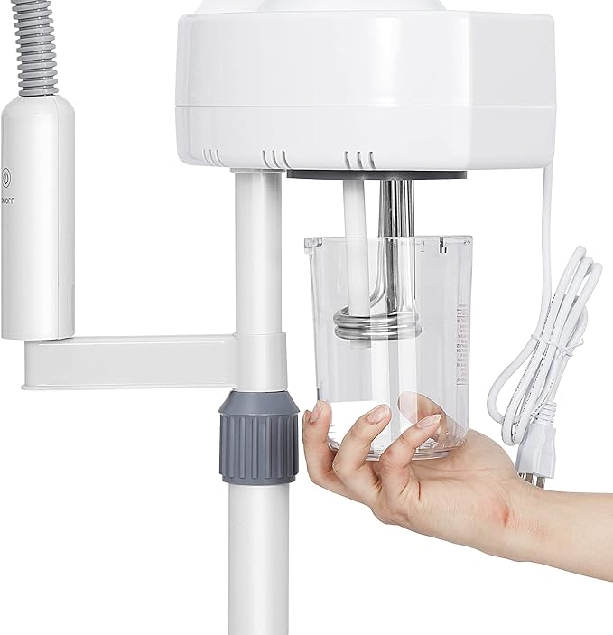 BBBuy 2 in 1 Facial Steamer Professional Nano Ionic Face Deep Cleansing Hydration with 5X Magnifying LED Lamp & Rolling Wheels, High Frequency, Portable Home Spa Salon Beauty Skin Care Equipment